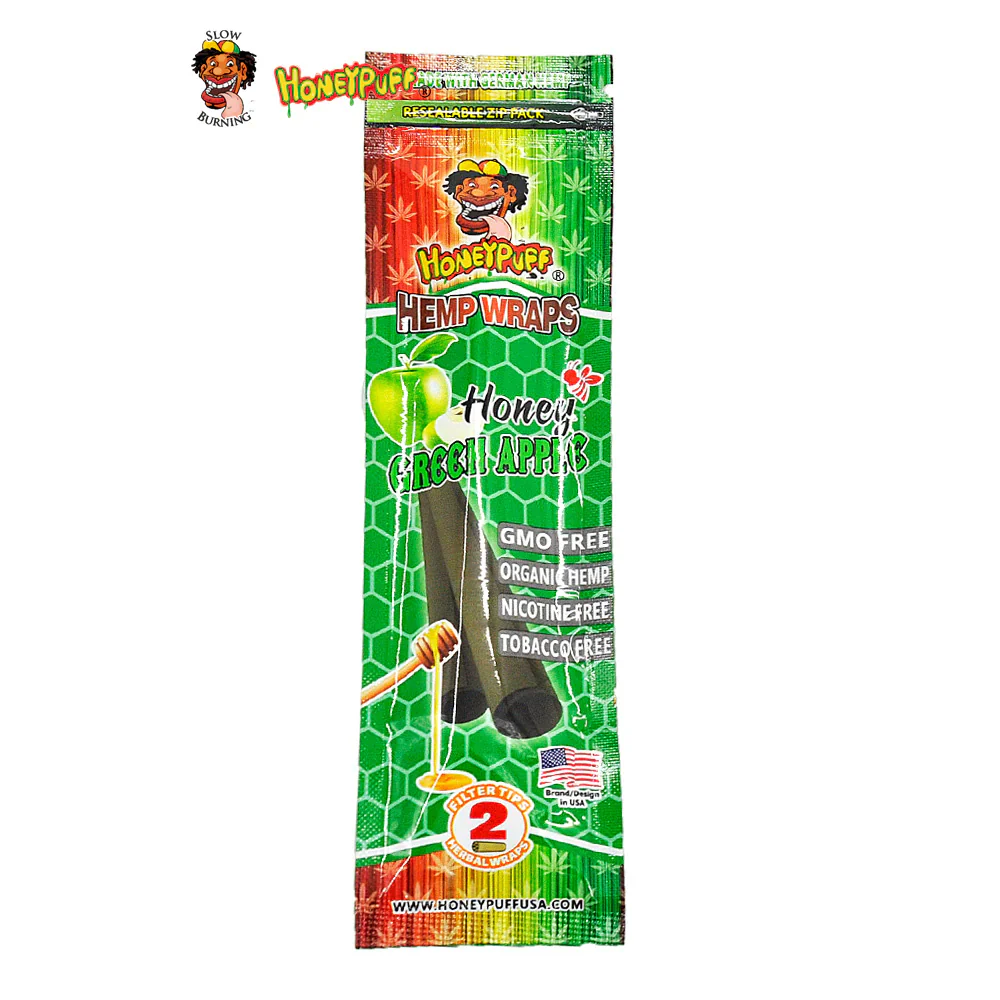 Honey Puff Natural Flavoured Hemp Wrap -Honey Green Apple (2pk)
