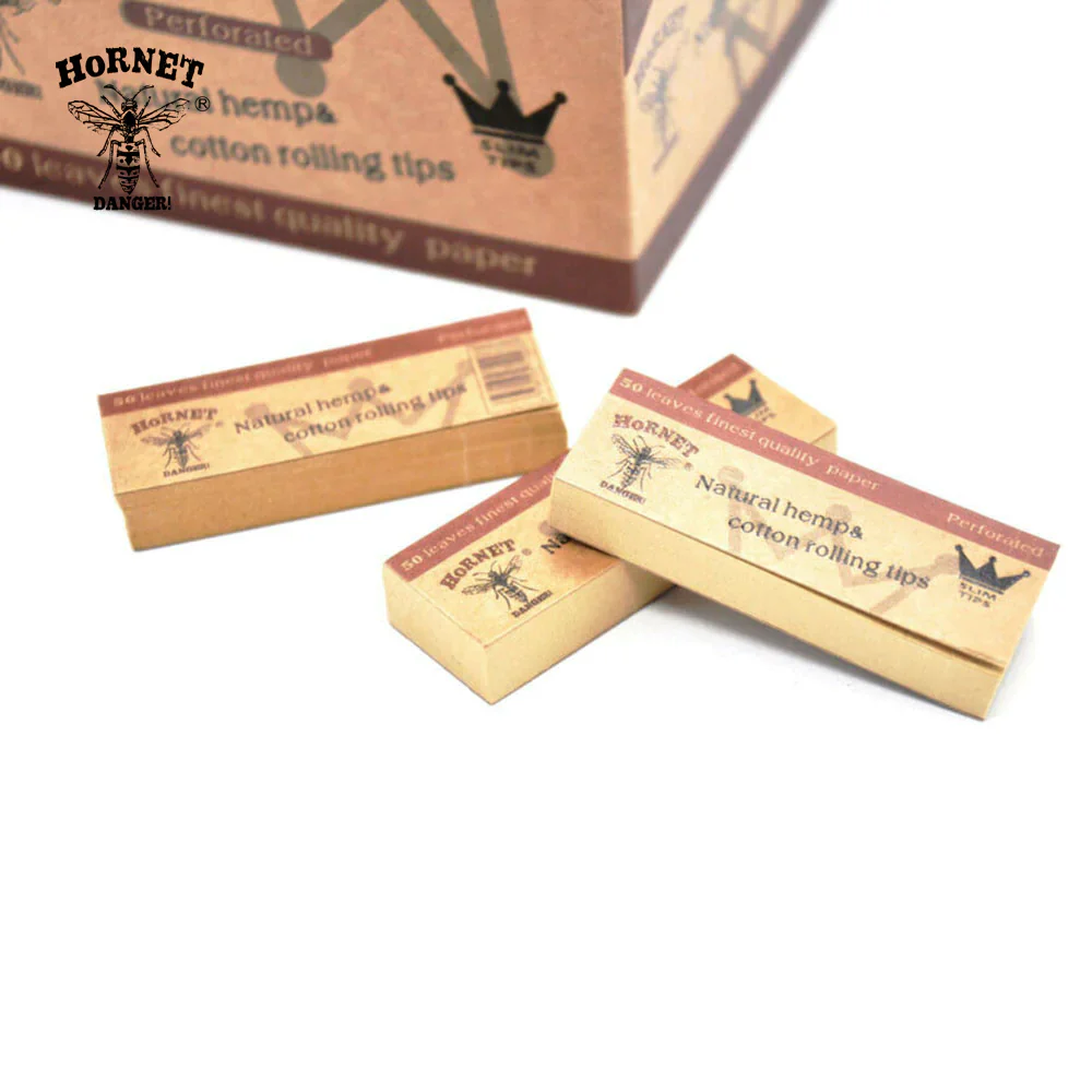 Hornet Perforated Natural Cotton Slim Rolling Paper Tips - Image 2