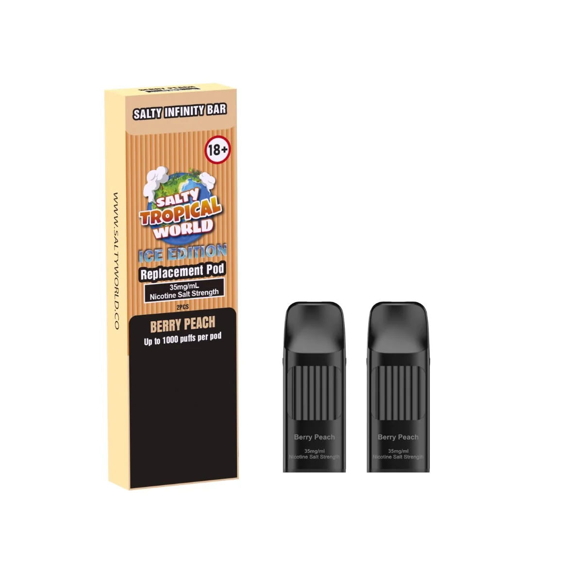 [Ice Ed.] Berry Peach -Infinity Bar Replacement Pods -2pk | 19.95mg/mL