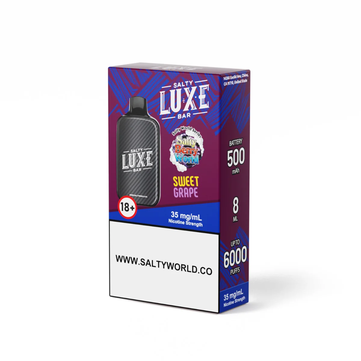 Salty Luxe Bar Sweet Grape Disposable Vape 19.95mg/mL - Image 2