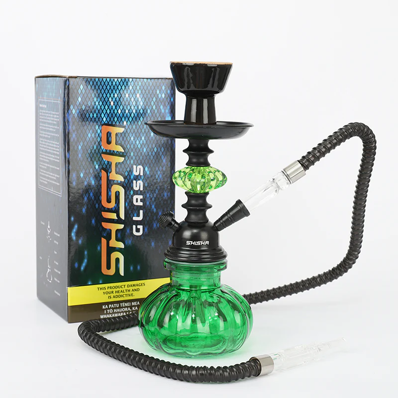 Shisha Glass Flower Hookah 1xHose 22cm - Image 3