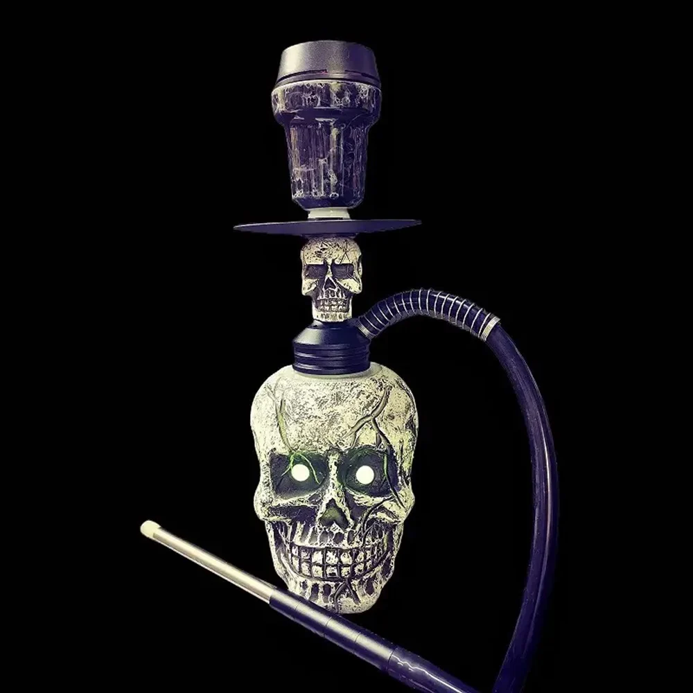 Shisha Glass SS19 Skull Hookah with LED 35cm - Image 2
