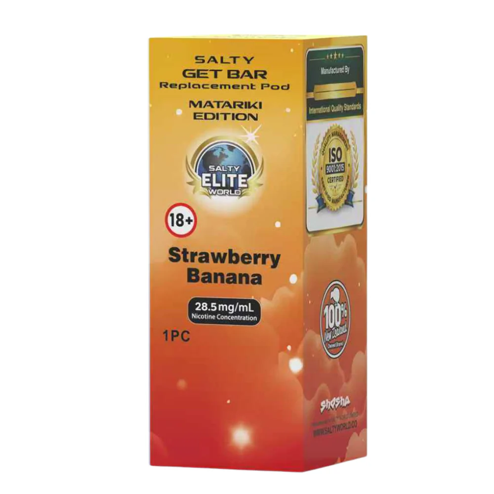 Strawberry Banana - Salty Get Bar Pre-filled Pod |Matariki Edition 28.5mg/mL - Image 2